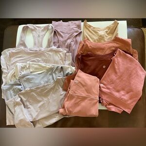 Lululemon lot tanks shirts leggings 14 pieces